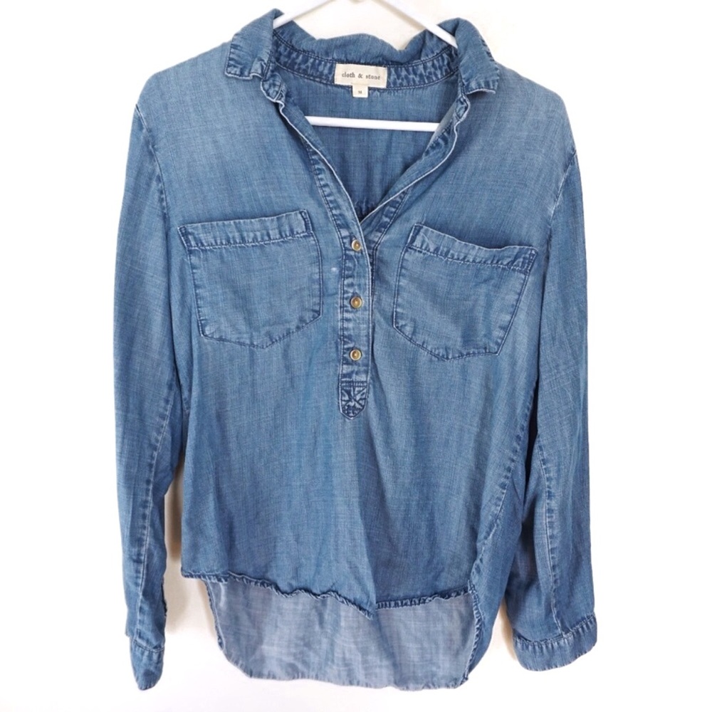 Anthropologie Cloth & Stone Chambray Denim Shirt